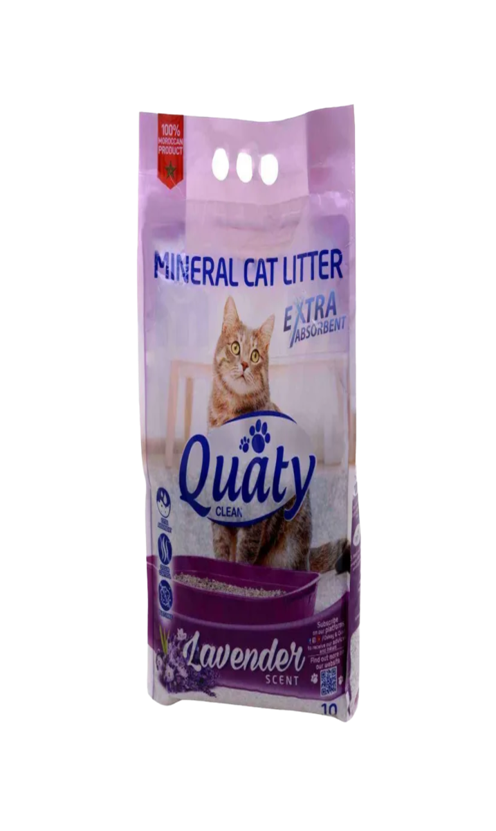 Quaty Litière Parfume Pour Chat Lavande 10L