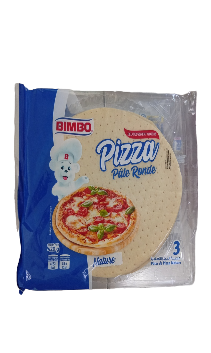 Bimbo Pizza Pâte Ronde Nature 3P 420G