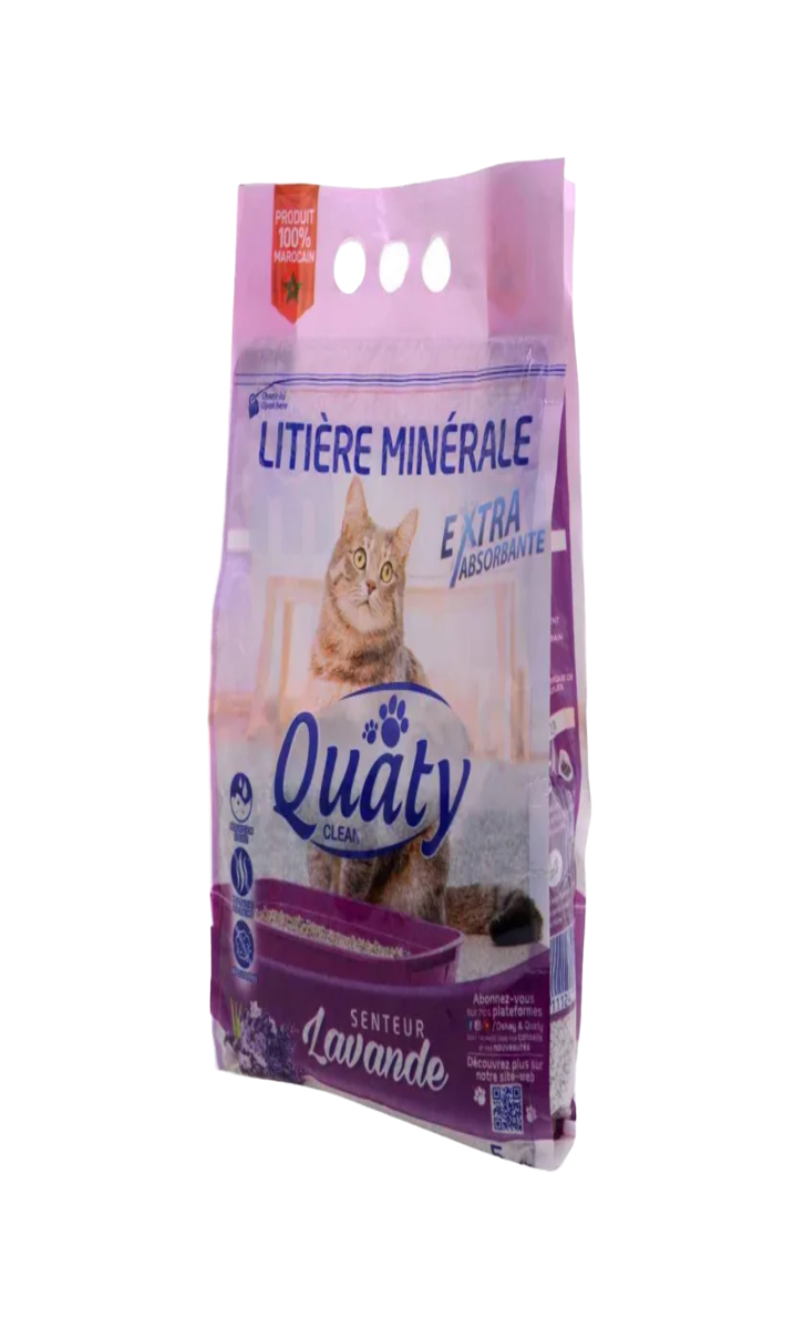 Quaty Litière Parfume Pour Chat Lavande 5L